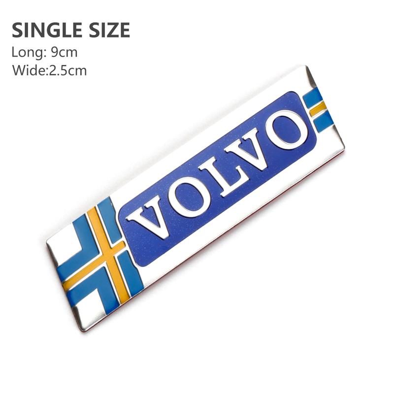For Volvo Car Accessories 3D Aluminum Emblem Badge Car Stickers Decal For Volvo Xc60 Xc90 V40 V60 S60 V50 V90 S80 C40 XC40 V70 X ari632