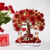 Valentine'S Day Flat Sign Table Decor 2d Acrylic Rose Tree With Heart Valentines Decorations For Home Decor Hot Ornaments
