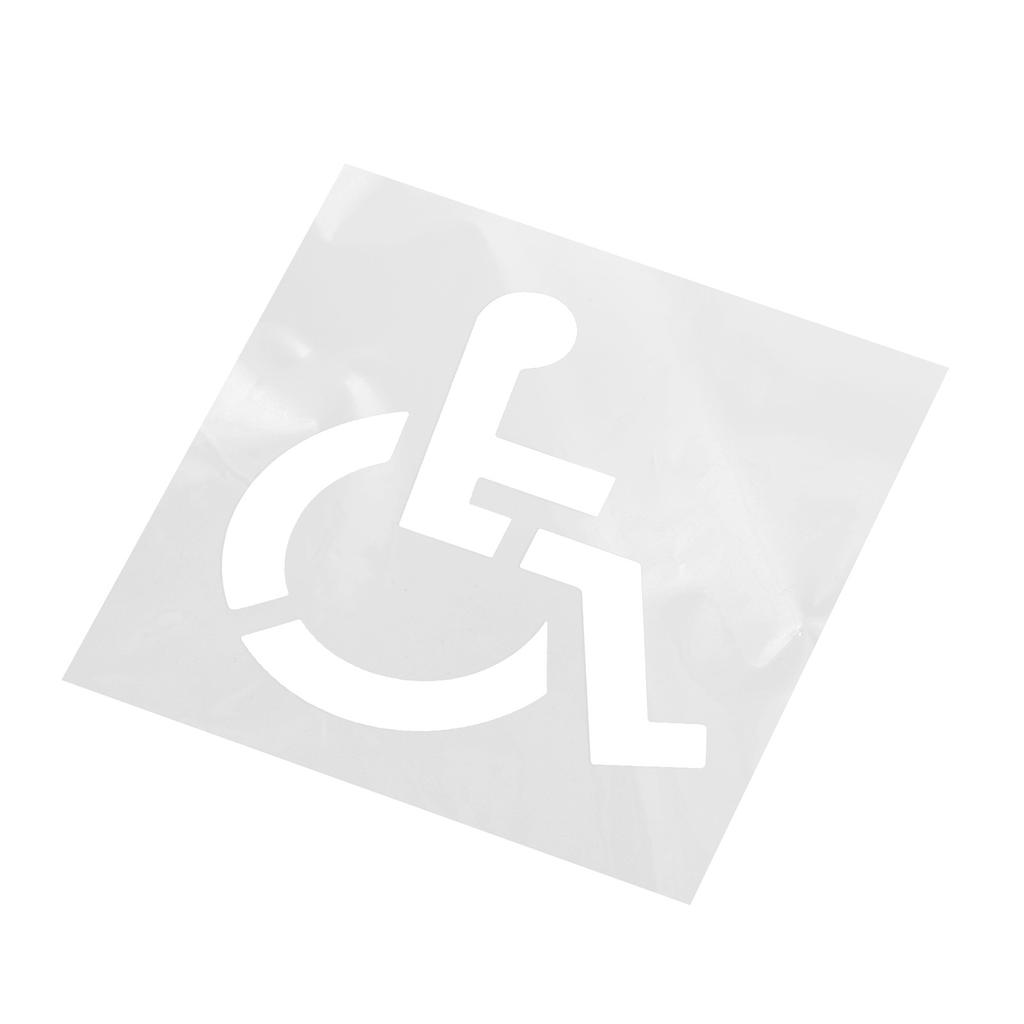 Handicap Stencil, Reusable Silicone, Foldable Disabled Parking Tool, Mold Template for Garage Sidewalk Painting, Translucent White