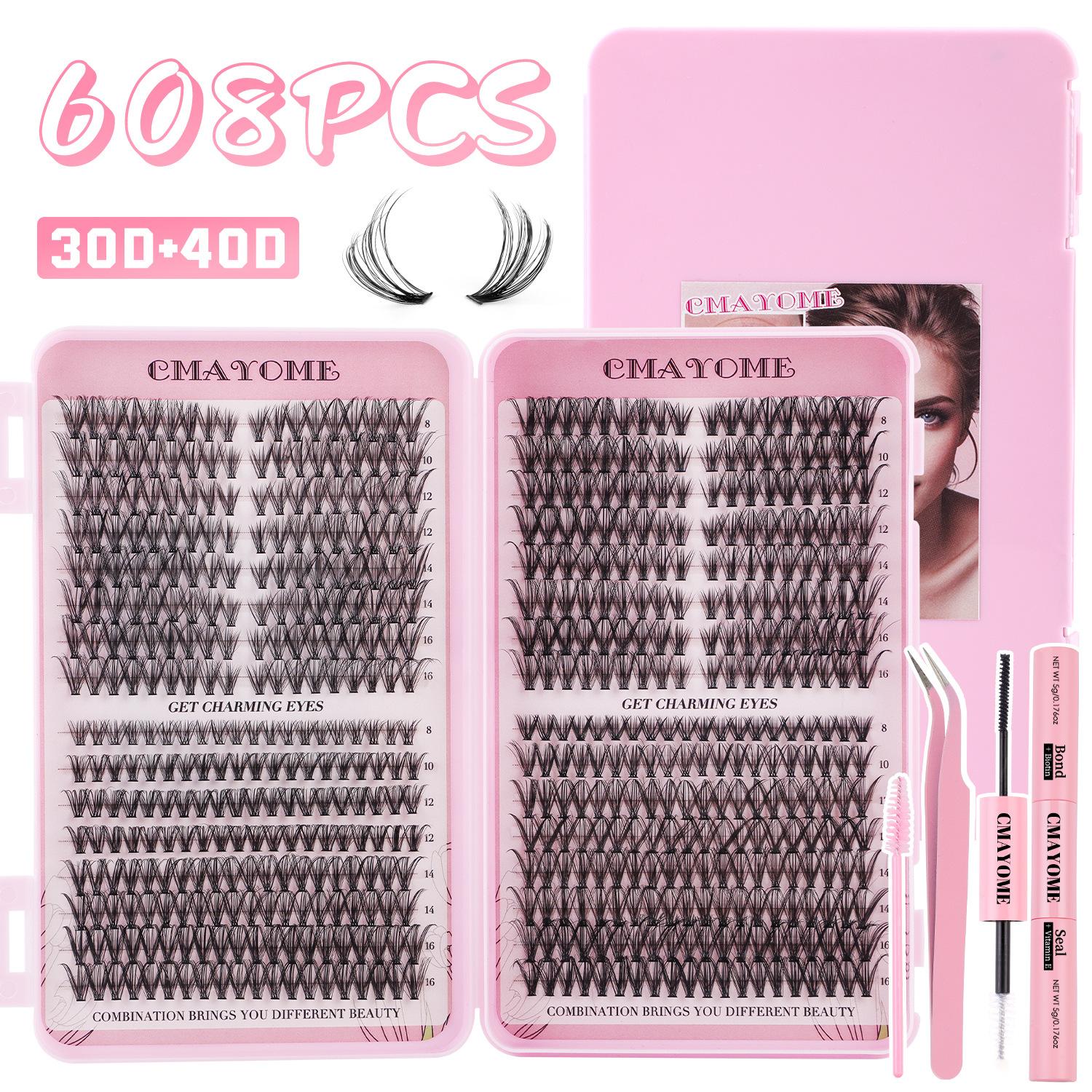 

608 Пучок D Изгиб Одиночные Пучки Накладные Ресницы Сегментированное Наращивание 8-16Мм Сделай Сам Толстые Ресницы