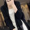 Casual Versatile Women's Pure Wool Tassel Knit Shawl Cardigan for Spring & Autumn