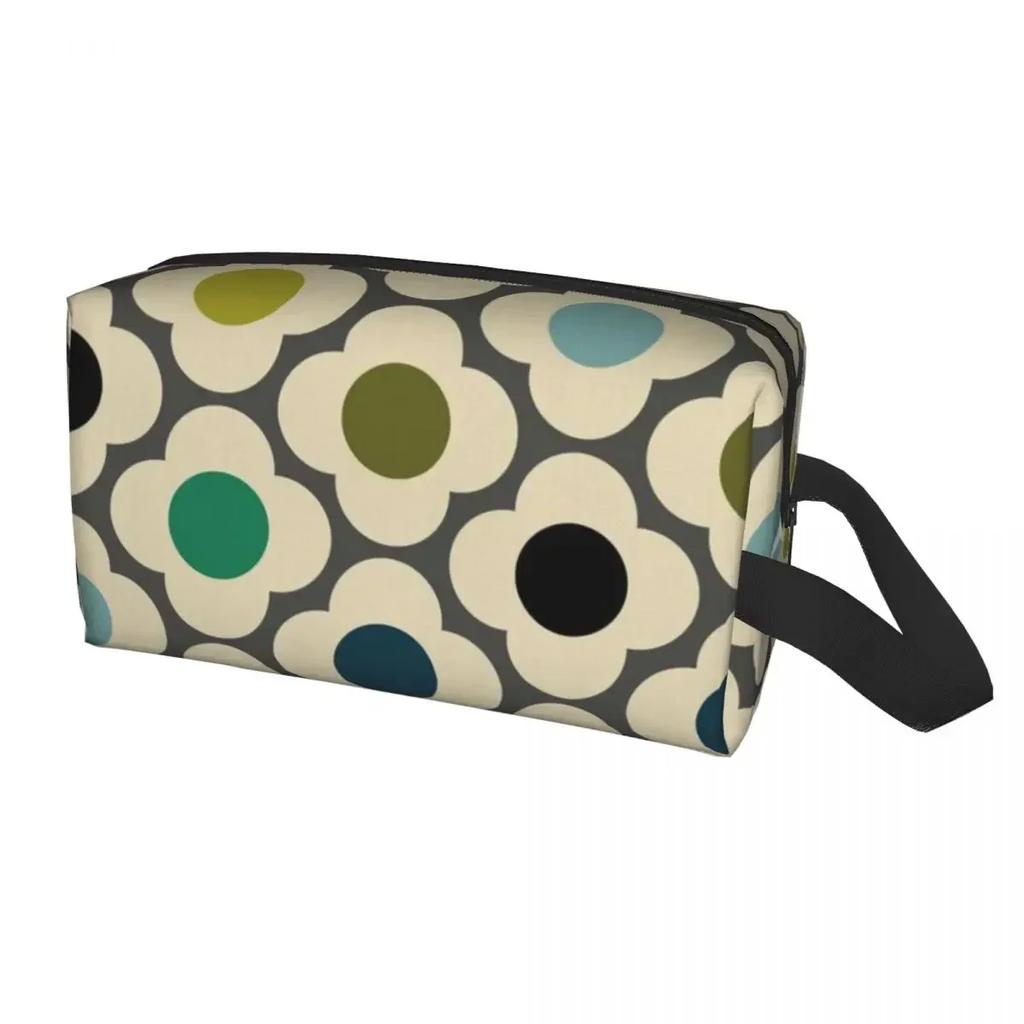 Travel Orla Kiely Wallpaper Toiletry Bag Cute Flowers Floral Retro Cosmetic Makeup Organizer Women Beauty Storage Dopp Kit Box