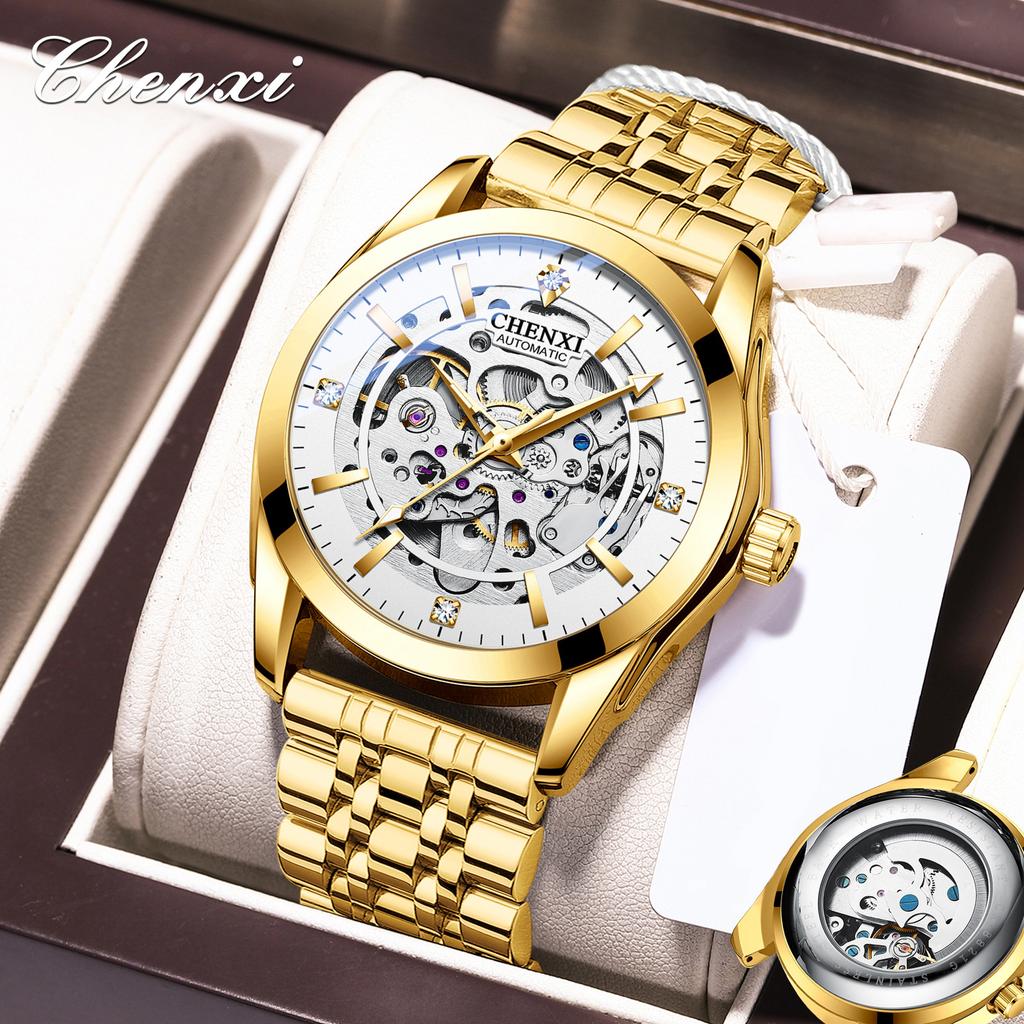 Mens Watches Fashion Luxury Hollowing Automatic Mechanical Watch Waterproof Luminous Watch For Man