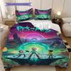 Rick Morty Cosmic Adventure Bedding(1 * Duvet Cover + 2 * Pillowcase, Without Core) Christmas Birthday Gift Duvet Cover and Pillowcase Bedding Set