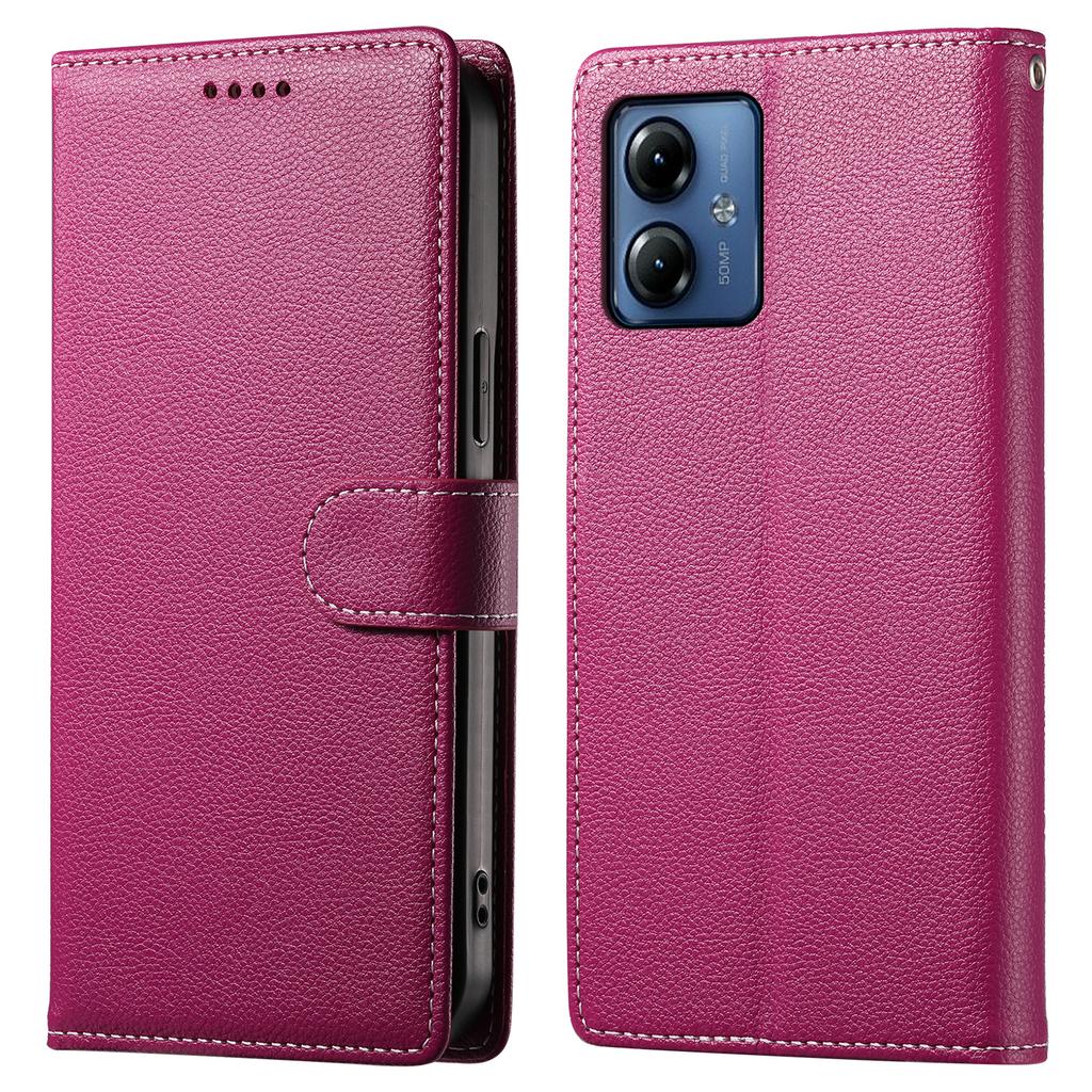 For Motorola Moto G14 4G/G54 5G Case Litchi Texture Leather Wallet Phone Cover Magnetic Snap