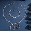 Jewelry Set Women's Premium Four-piece Bridal Set Chain Accessories Necklace Earrings Bracelet Ring Dress Accessories 2026