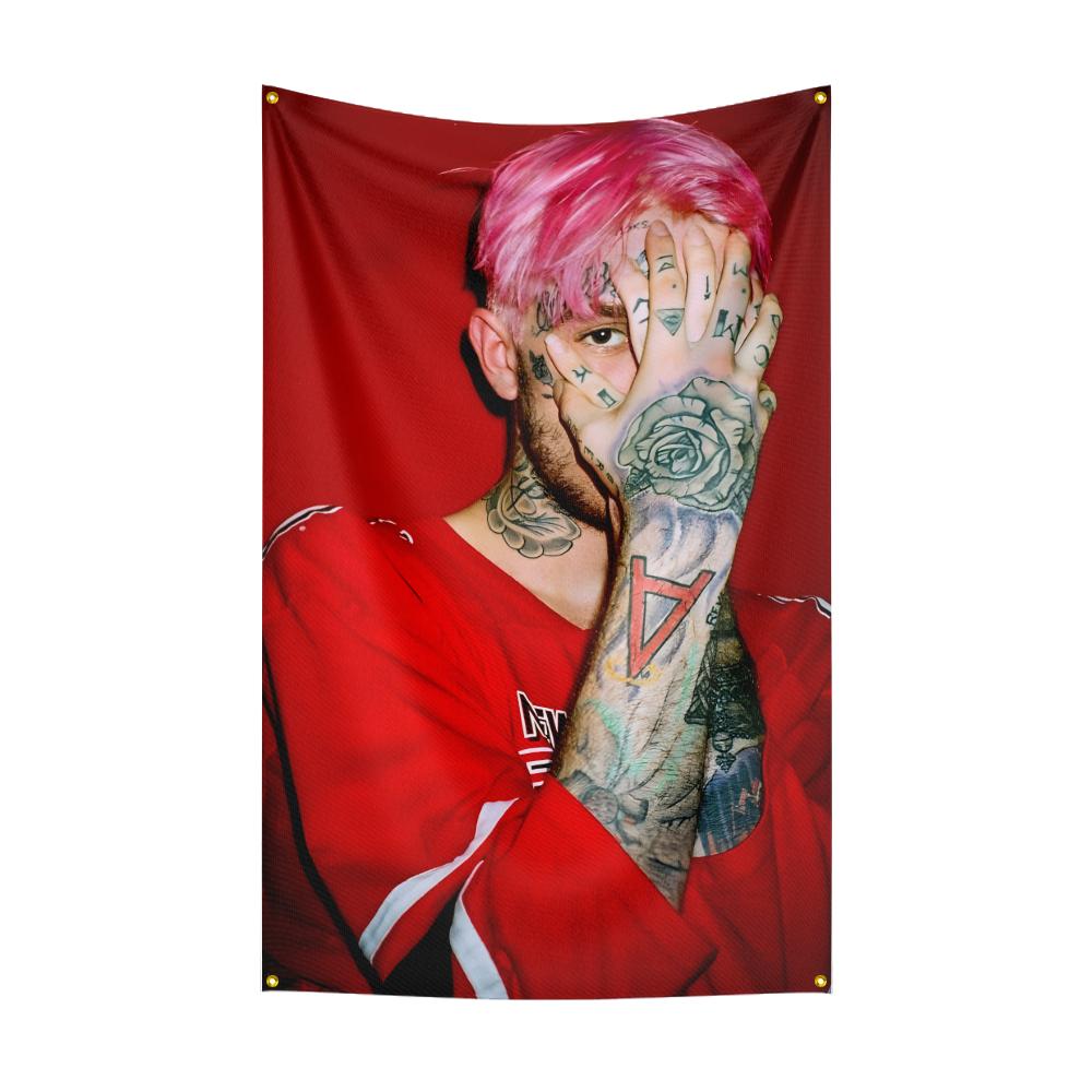 L-lil peeps Flag Rock Music Band Banner HD Printing Tapestry Exhibition, Music Band Fans, Garage Decor