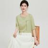 Mulberry Silk Women's New High-end Summer Solid Color Round Neck Five Quarter Sleeve Top Women's T-shirt
