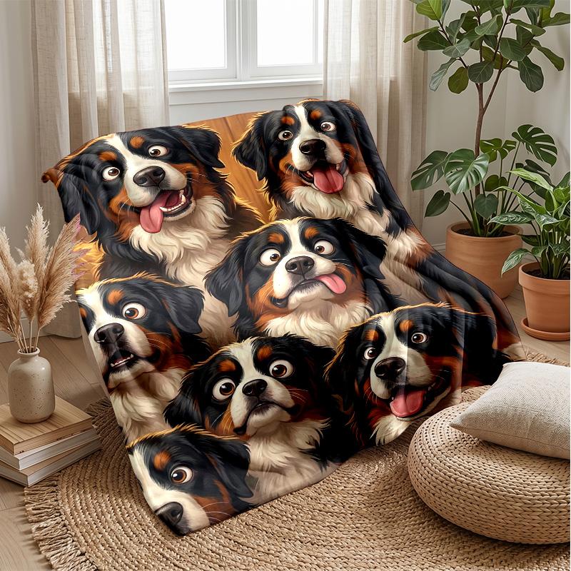 Golden Dog and Rainbow Theme blanket Lightweight Warm Flannel Blanket Decorative Throw Blanket for Home Decoration