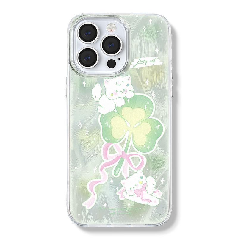 

Zhitai Feather Yarn Transparent Case for iPhone 16 Pro, 15 Pro Max, 13/14 - Ins Style, X-Large Hole Design. iPhone 12 Pro Max