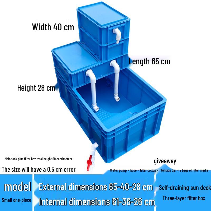 

Потовщений акваріум для черепах зі зливом - Велика пластикова коробка для розведення