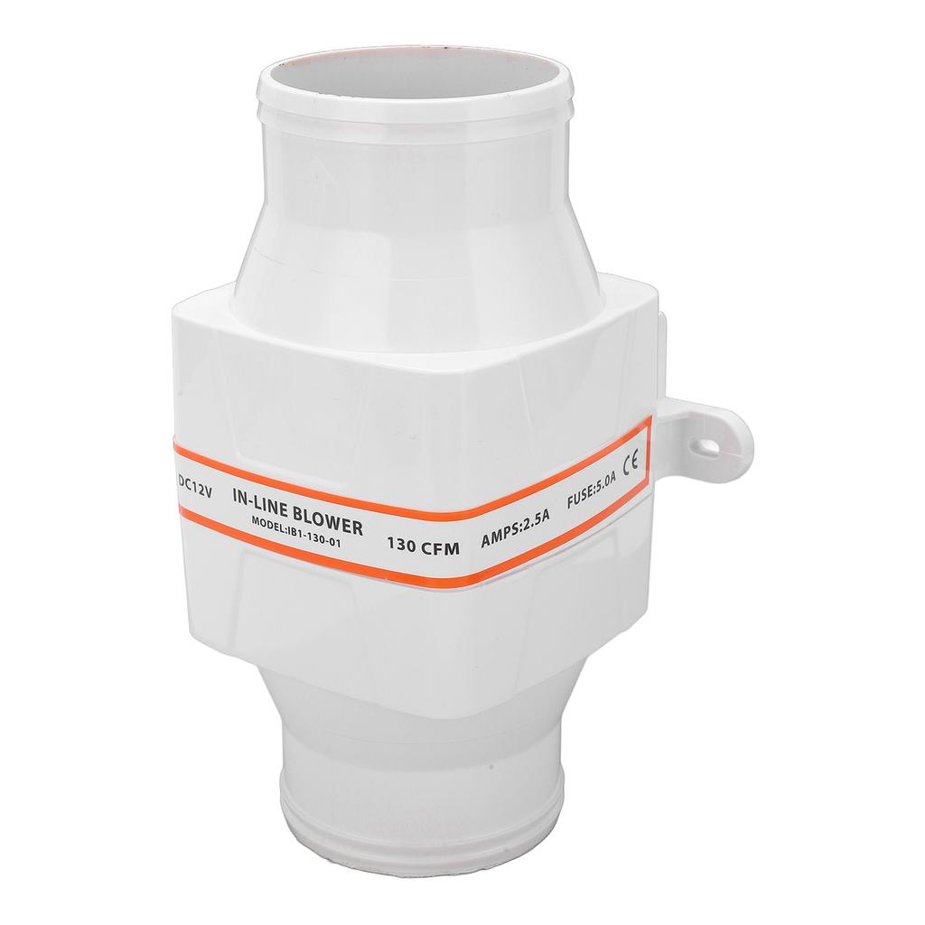 3in 12V Inline Bilge Air Blower Vent Fan 130CFM 4 Blades High Airflow for Marine Yachts Boats