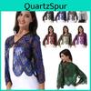 Hollow 1920s Women Sequin Lace Shawl Wraps Evening Cape Flapper Cover Up Bridal Bolero Shrug