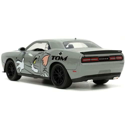 JADA TOYS 1/24 Scale Tom and Jerry Figure & Dodge Challenger Hellcat Hollywood Ride TOM & JERRY 33722