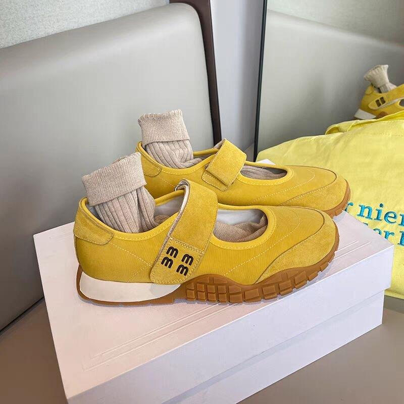 

Женские туфли Мэри Джейн 2025 весна новые уродливые милые ретро парусиновые туфли платформа липучка повседневные одинарные туфли 35 жёлтый