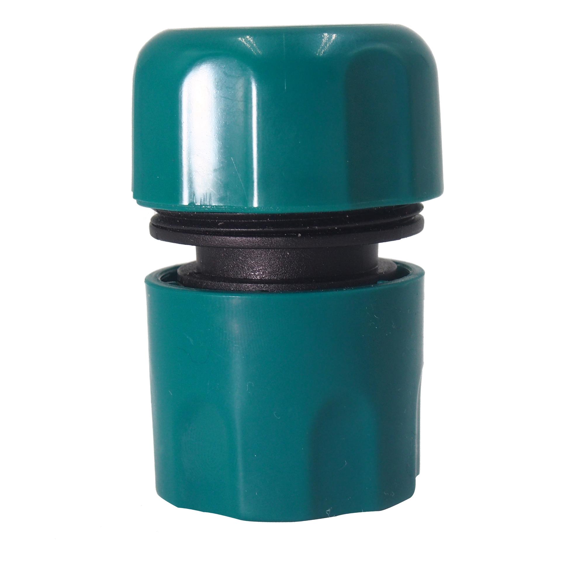 6-Point Plastic Garden Hose Quick Connector for Irrigation & Car Wash зелёный