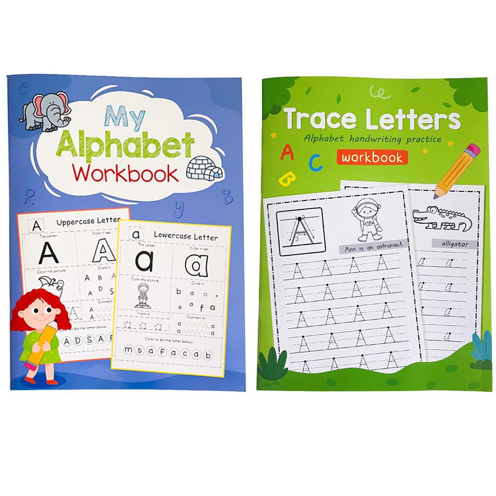 54 strony Litery A-Z Alfabet Ćwiczenia fonetyczne Zeszyt ćwiczeń Nauka przedszkolna Angielski Przedszkole Pisanie Kolorowanka Montessori