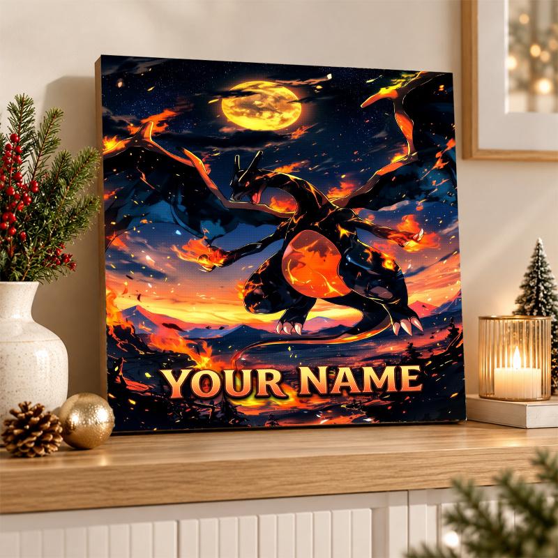 Charizard Custom Name Diamond Painting Personalized 5D Full Drill DIY Diamond Art Home Decor