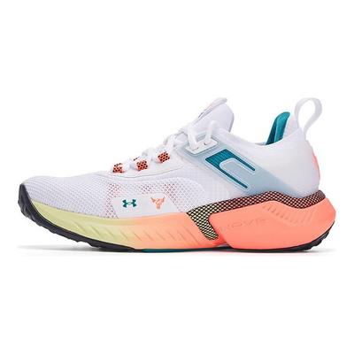 Project Rock 5 GS White After Burn Kids Sneakers Coastal-Teal 3025437-100