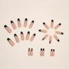 Sweet Cool Long Ballet Fake Nails Black French Simple Love Long Ballet Nail Pieces Valentine'S Day Nail Pieces 24 Pieces