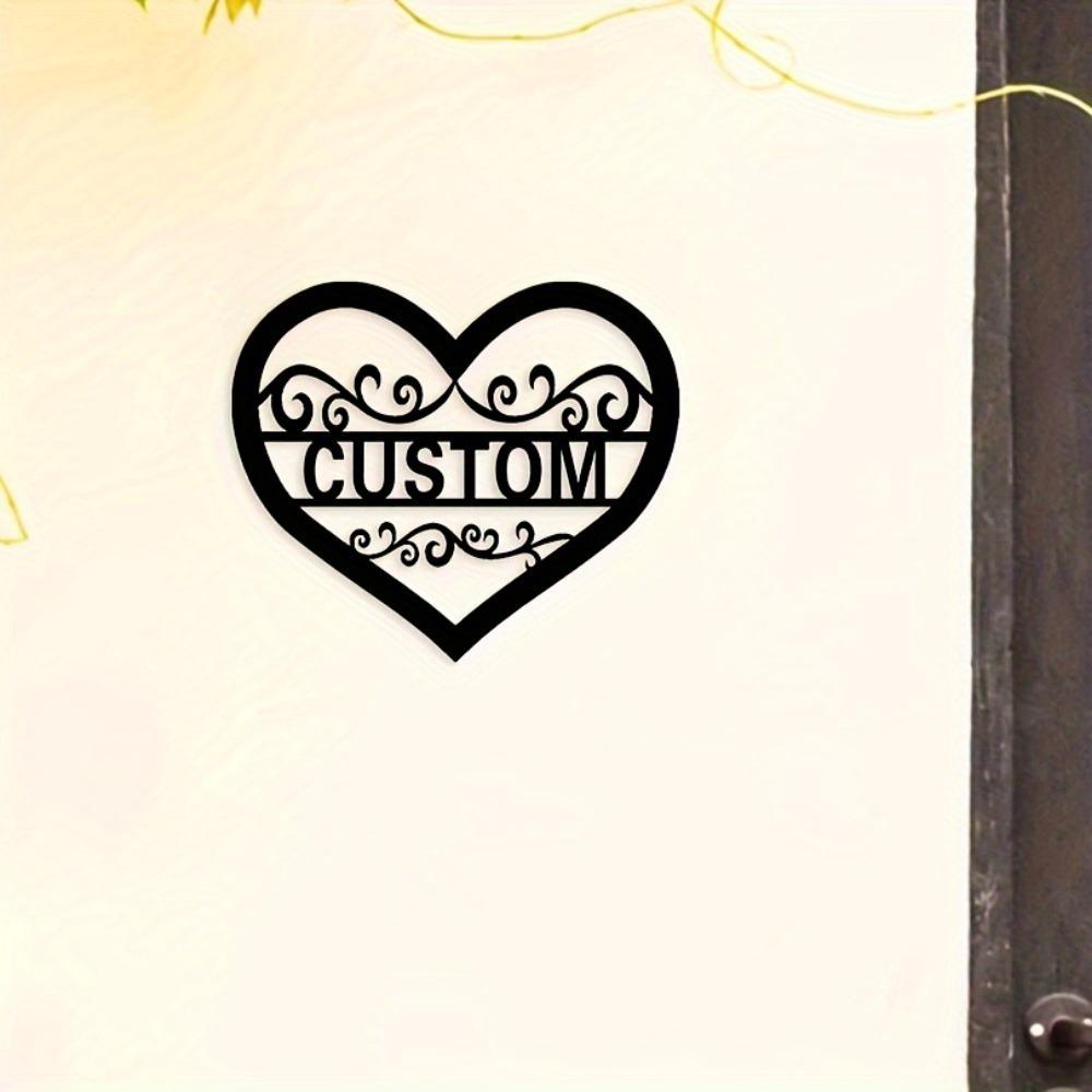 Custom Metal Heart Wall Art Sign for Home Garden Porch Valentine Decor