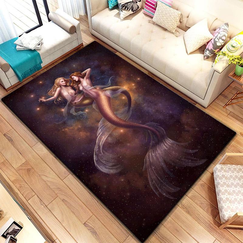 

Anime The Mermaid Astrology Carpets Living Room Decoration Bedroom Parlor Study Area Rug Mat Soft Flannel Large Rugs and Carpet 40x60cm(15x23 in)
