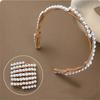 Forsted Foldable Pearl Headband Plastic Portable Hair Band Wash Face Retractable Hair Hoop  Daily