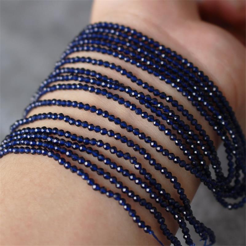 2mm natural stone amethyst tiger eye lapis lazuli beads inlaid with bright pearl jewelry making DIY necklace bracelet jewelry 2mm