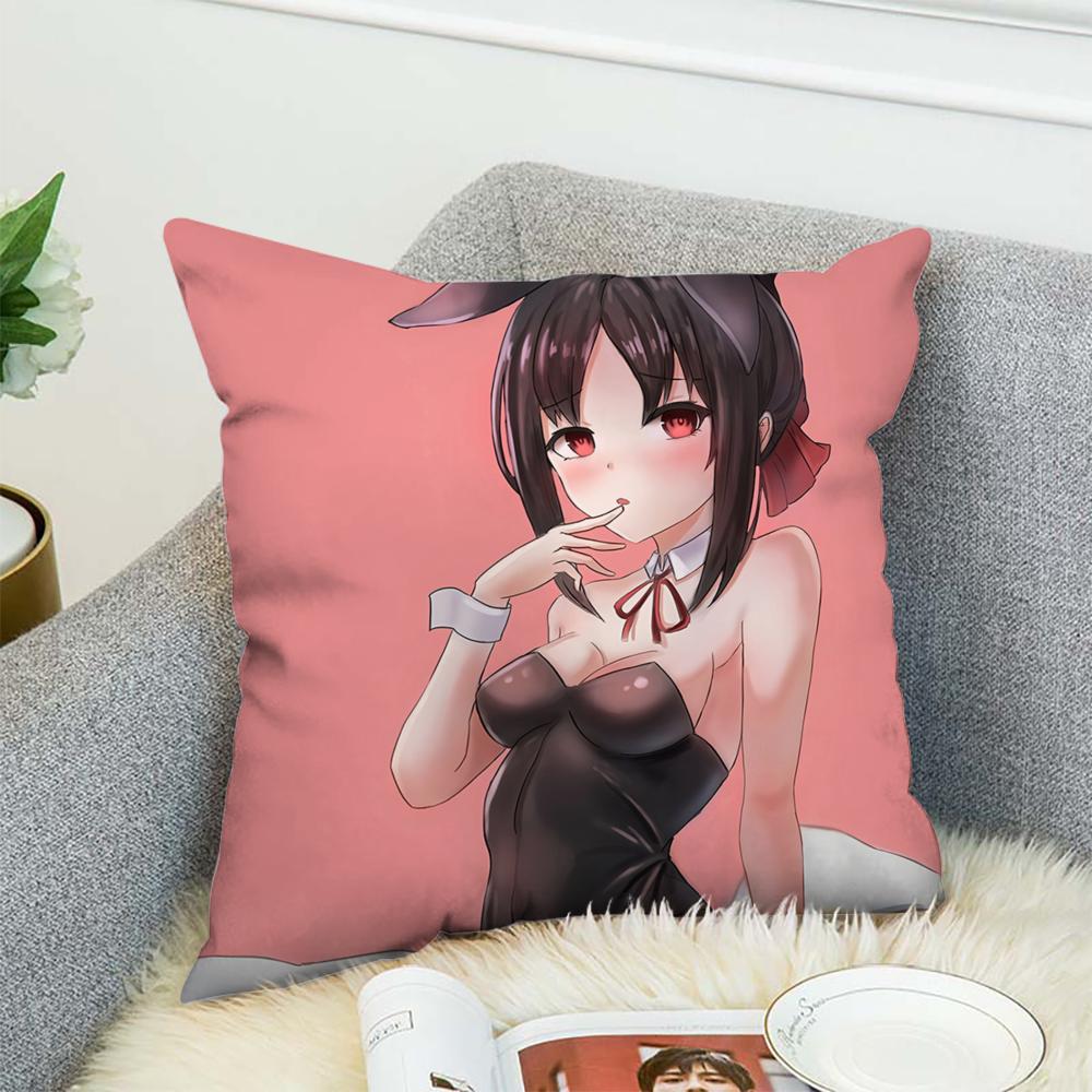 Fronha Kaguya Sama Love Is War Para Carro Sofá Decorativa Casa Estampa Dupla Face Pelúcia Quadrada Almofada de Lançamento Capa de Almofada