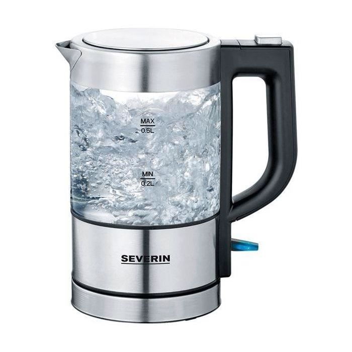Bouilloire - SEVERIN - WK 3472 - 0,5 L - 1100W - Verre/Inox - Socle 360°