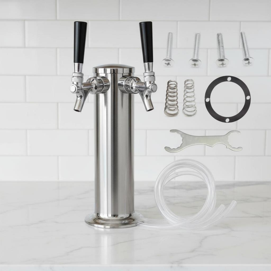 Stainless Steel Beer Dispenser Clear Tubing Dispensing Column Polished Bar Equipment