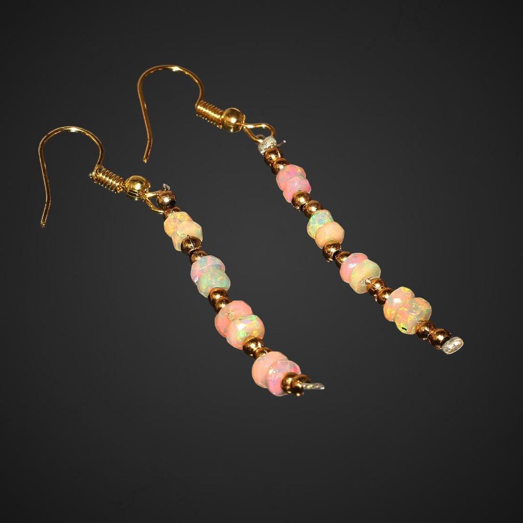 Natural Ethiopian Opal Earrings Set, Faceted Opal Earrings, October Birthstone, Gift For Her, 3 To 5 MM Size.