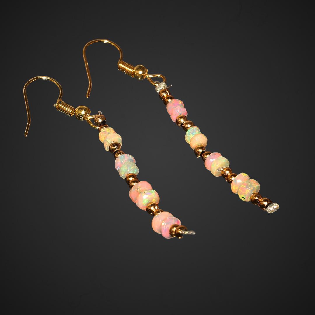 

Natural Ethiopian Opal Earrings Set, Faceted Opal Earrings, October Birthstone, Gift For Her, 3 To 5 MM Size. Ethiopian Opal Earrings