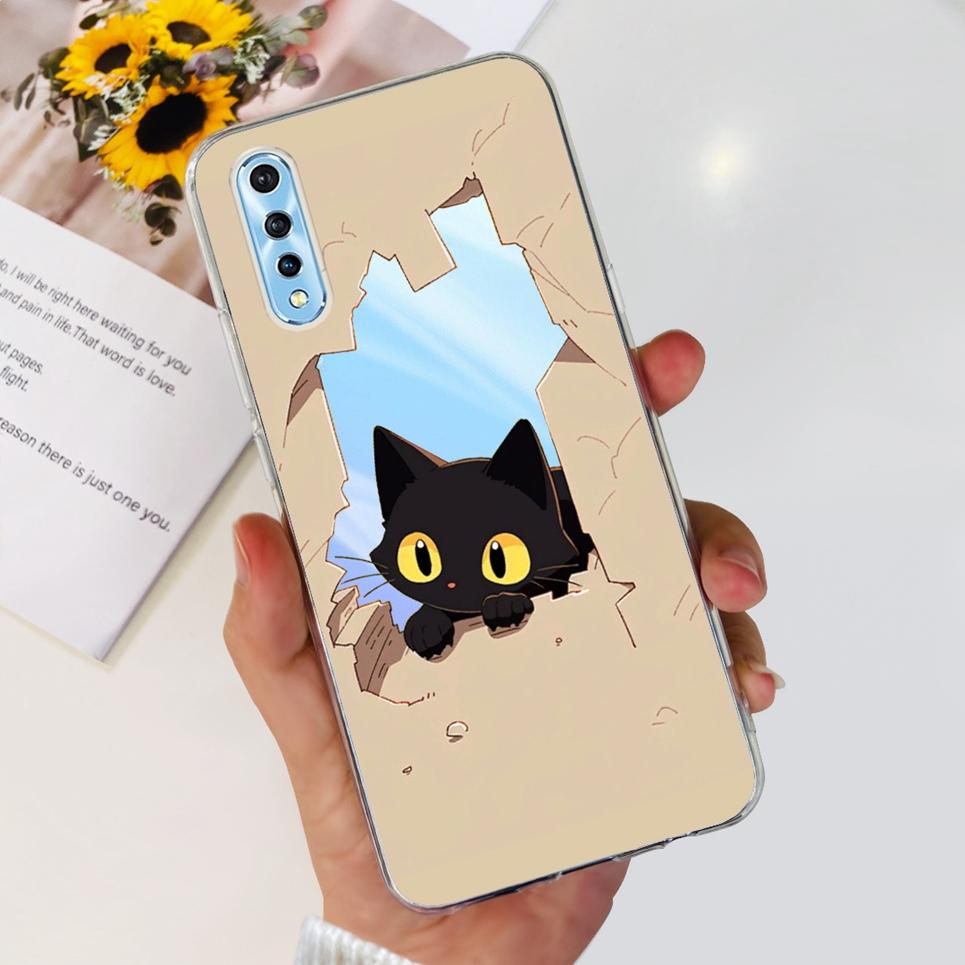 For Vivo 1907 Vivo Y7s Y17s Case Back Cover Cartoon Cool Style Animals Girly Flower Fashion Soft TPU Silicone Bumper VivoY17s