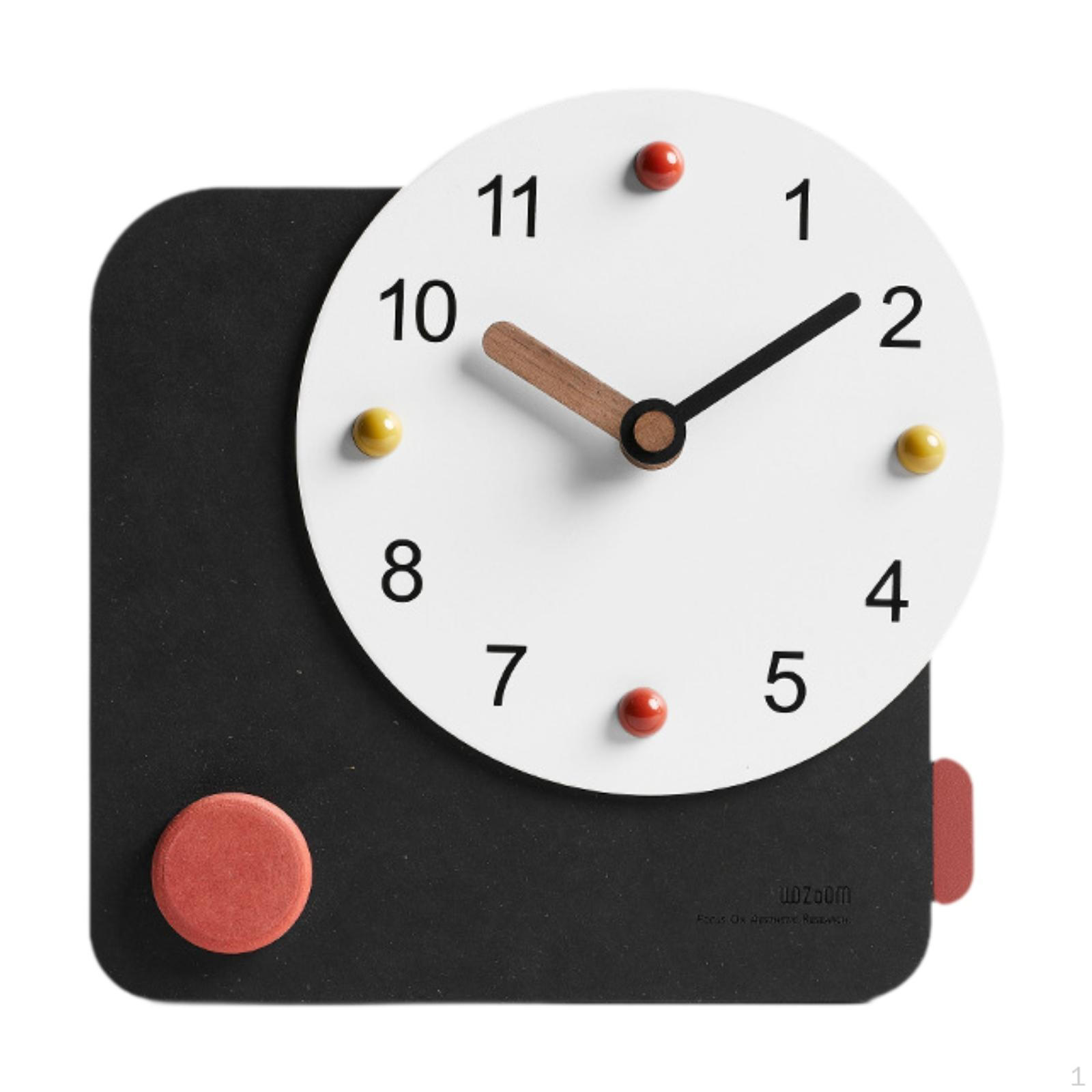 

Contemporary Round Clock for Bedside Table чорний