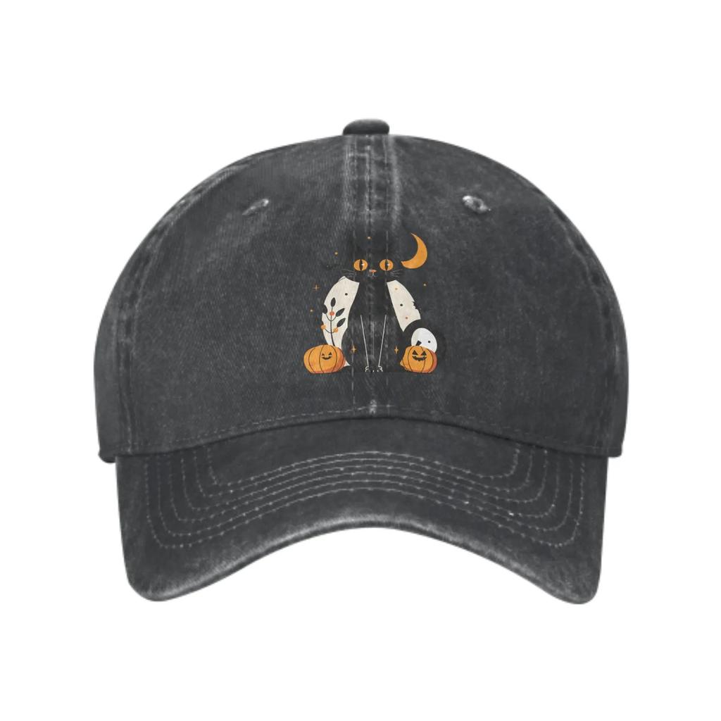 Halloween Pumpkin Black Cat Fashion Classic Cotton Trucker Hat Summer Dad Cowboy Cap Outdoor Leisure Basketball Caps