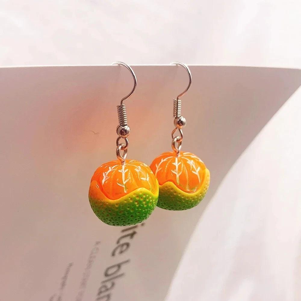 Exquisite Glass Lemon Earrings Light Weight Fruit Food Flower Earrings Can Love Kawaii Pastoral Earring for Her Birthday Present