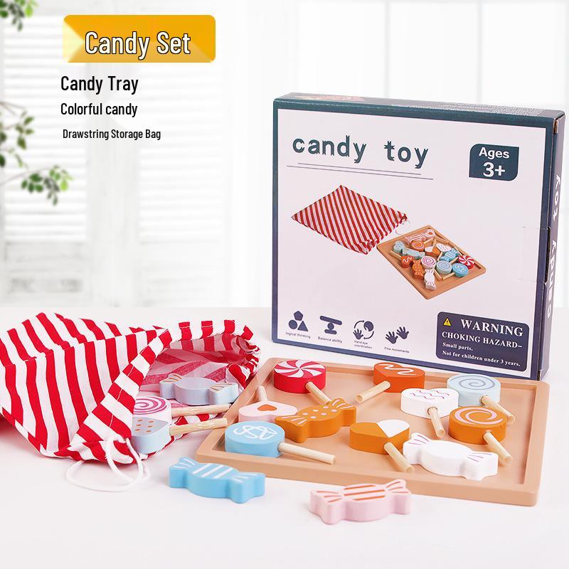 Kids' Wooden Kitchen Pretend Play Set with Oven, Toaster & Waffle Toys