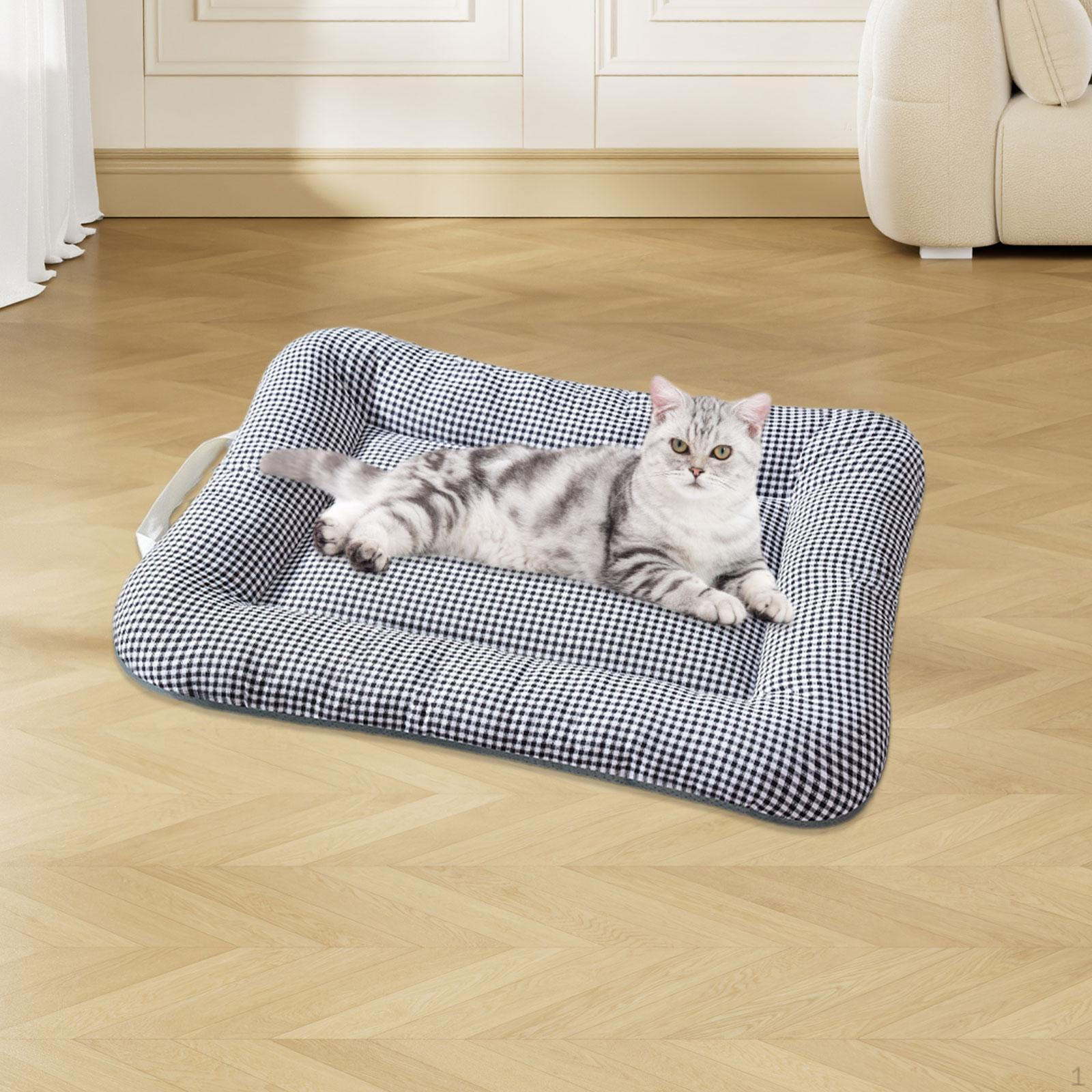 

Dog Bed Cat Comfortable Soft Self Warming Autumn Winter Pet Supplies Sleeping Mattress L_Black White