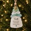 Christmas Tree Decor Sea Glass Ornament, Seaglass Art Hanging with Starfish Charm, Acrylic Ornaments Peace Love Joy Faith Family Friends Hope Pendant