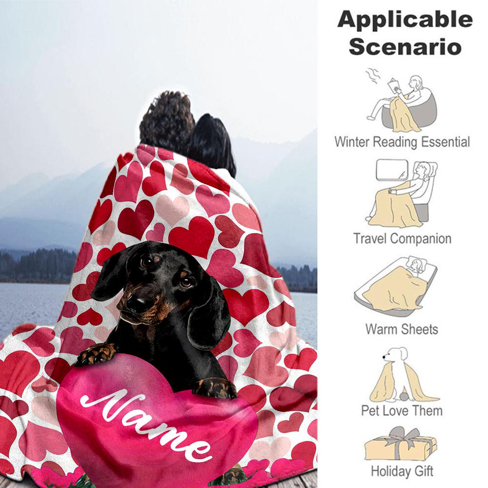 Puppy Customize Your Name Blanket Throw Customizable Blanket Comfortable Throw For Office Chair Couch Livingroom Office All-Season Use