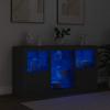 Vidaxl Szafka Z Oświetleniem Led, Czarna, 123X37X67 Cm