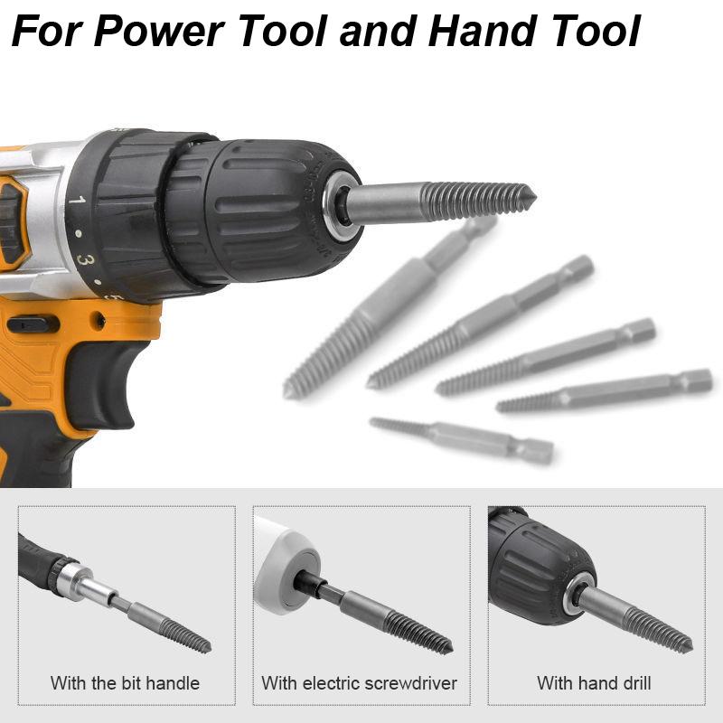 Easy Out Broken Damaged Screw Extractor Upgraded Metal Drill Bit Guide Removal Spiral Stripped Bolt Remover Set Power Tool