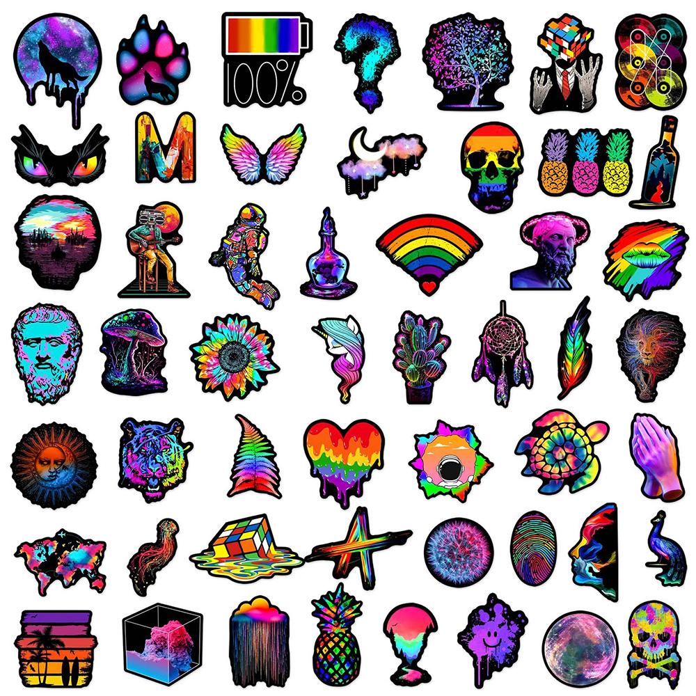 10/30/50pcs Cartoon Coloful Art Aesthetic Stickers Cool Graffiti Sticker Decoration DIY Water Bottle Laptop Phone Diary Decals