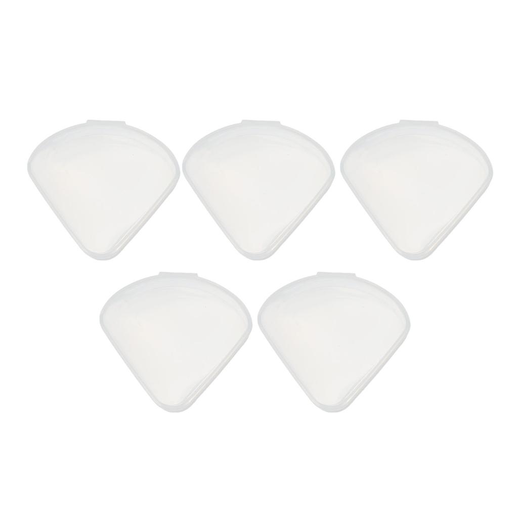 5pcs Powder Puff Storage Box Portable Transparent Triangle Makeup Puff Container Case for Bead Capsu