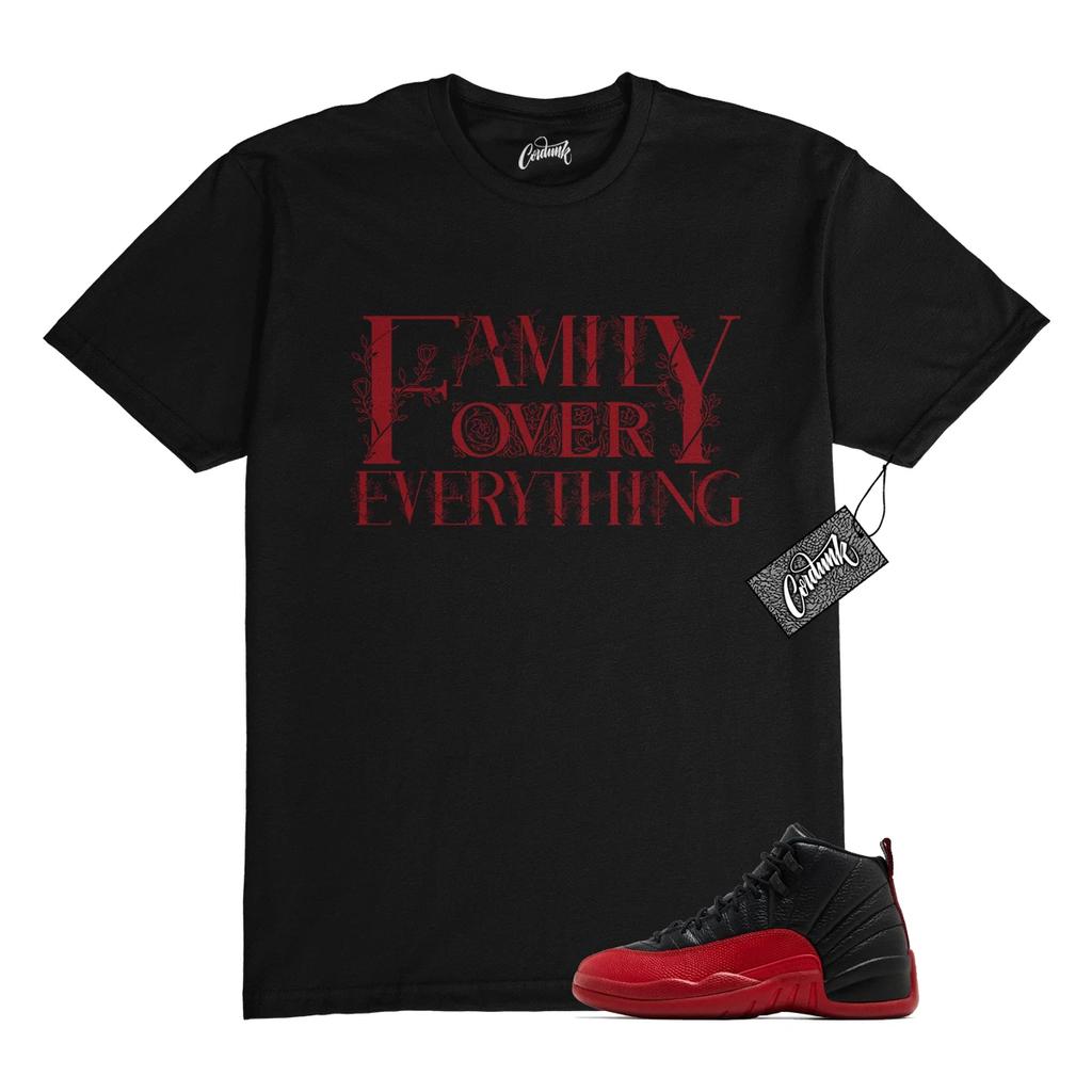 12 Flu Game 2025 Black Varsity Red T Shirt Match FAM