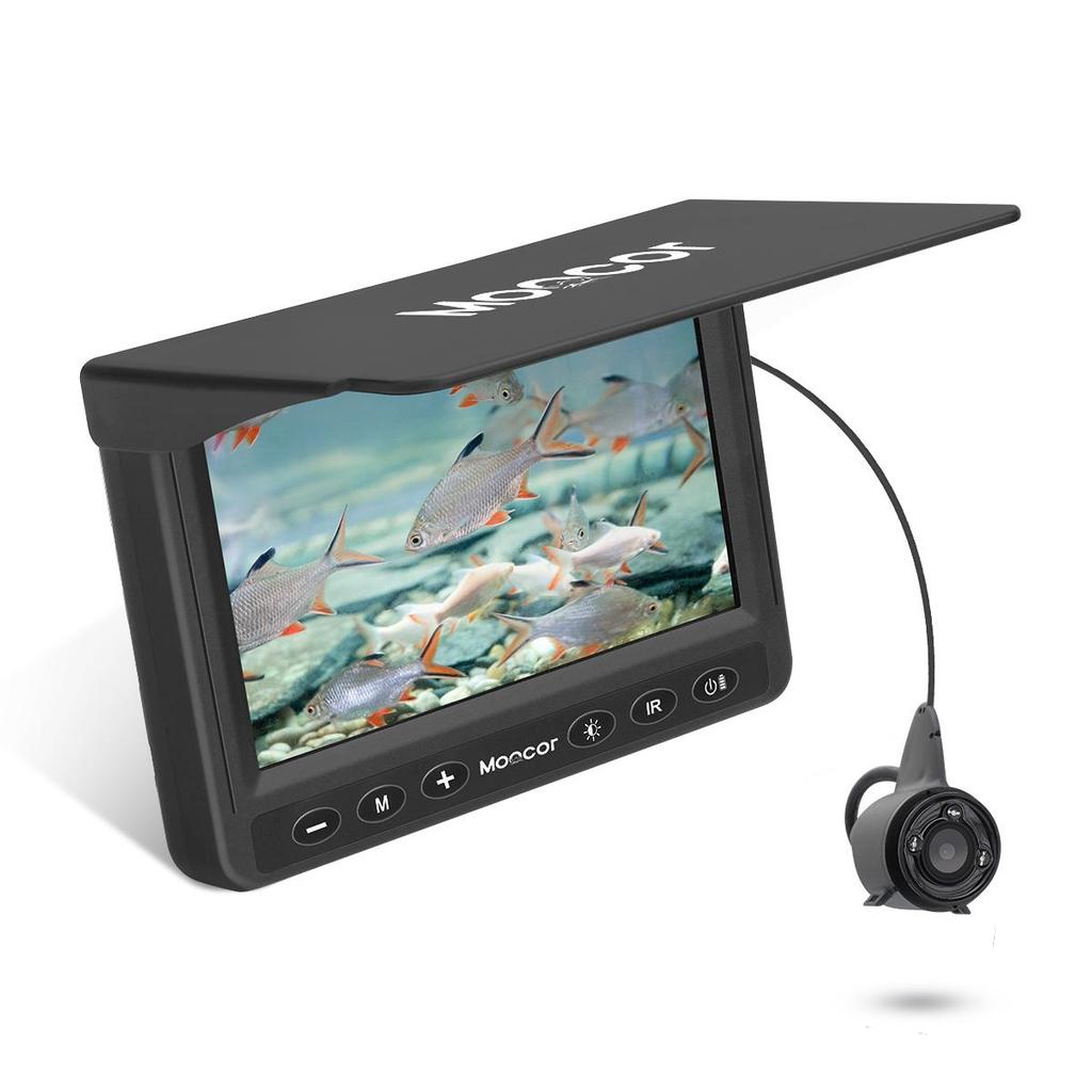 Underwater Video Fishing Camera MOQCQGR with infrared light,480P Winter Fishing Camera,15m Fish Finder,5000mAh battery