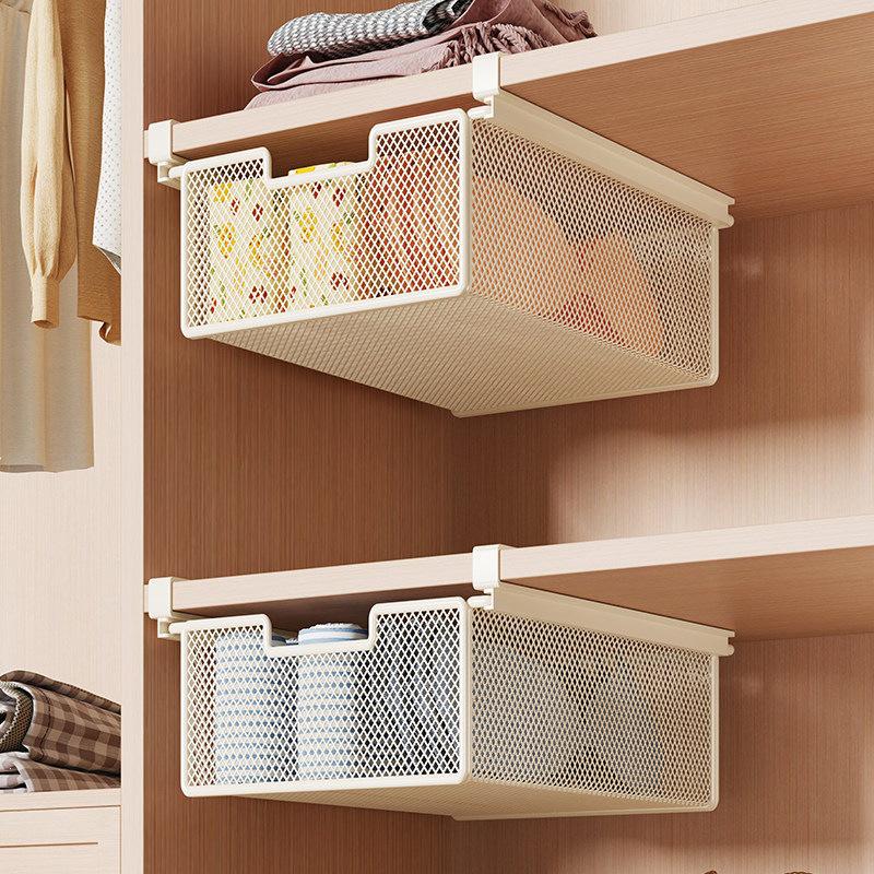 Wardrobe Hanging Shelf: No-Drill Wall-Mounted Storage Rack for Cabinet or Underwear Organization