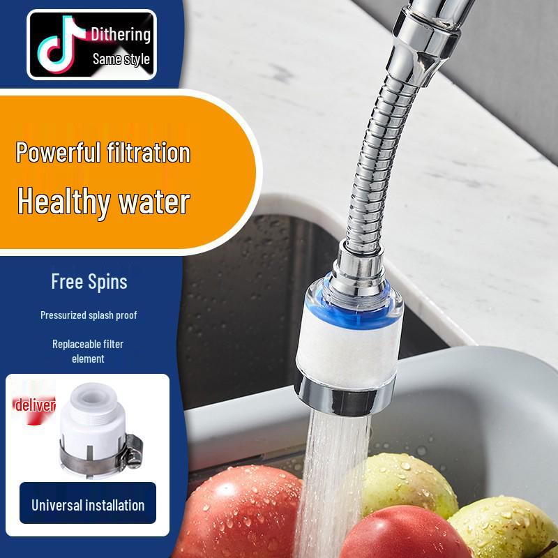 360° Rotating Splash-Proof Shower Head with Built-in Water Purifier and Pressure Booster