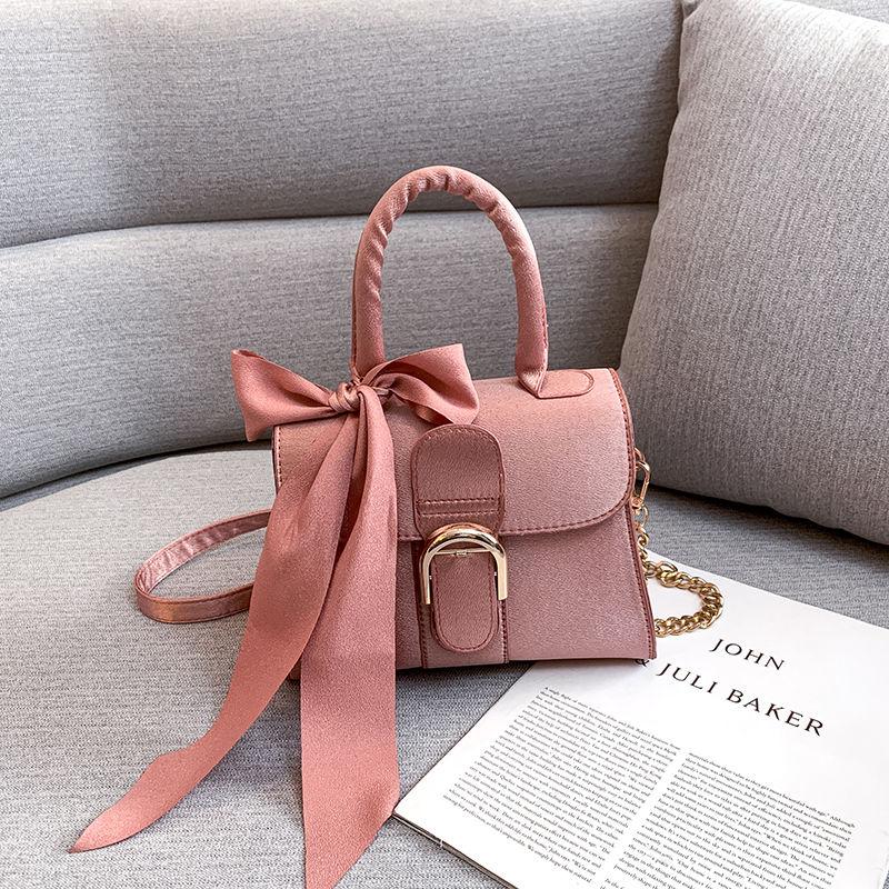 Frauen Vintage Tragbare Handtasche Vielseitige Einzelne Schulter Schräg Über Tasche Weibliche Einfarbig Kleine Quadratische Kette Tasche